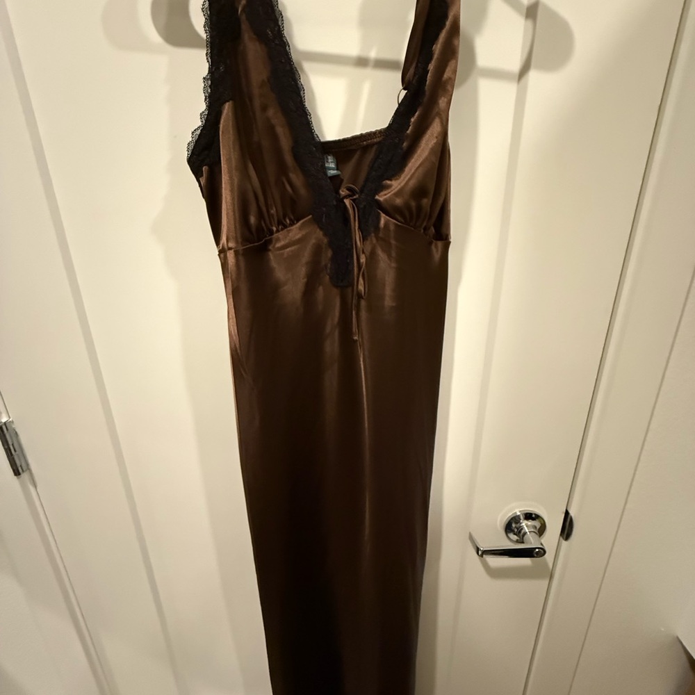 Wild Fable Brown Maxi Dress with Silky Finish